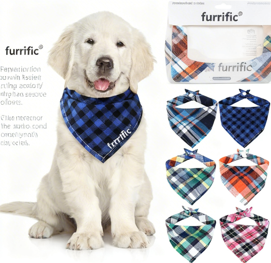 furrific® "Food Beard Vanisher" Waterproof Dog Bib - Adjustable, Stain-Resistant  for Messy-Eating Pups | Cute Designs for Small, Medium & Large Dogs 🐶