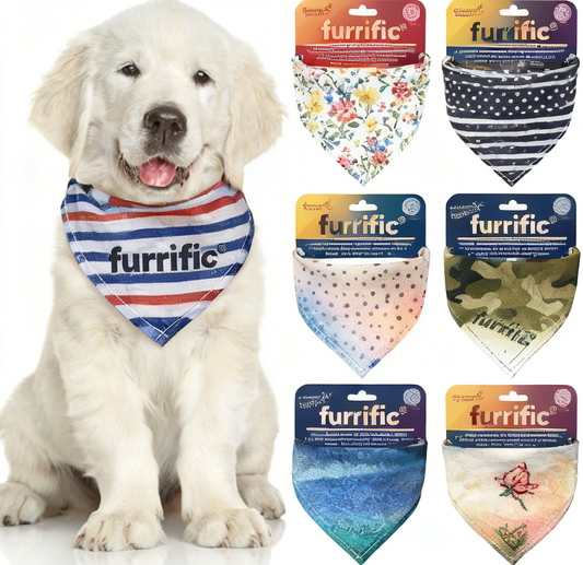 furrific® "No More Food Beard" Waterproof Dog Bibs - Mess-Proof for Slobbery Meals, Muddy Adventures & Adorable Pup Photo Ops!
